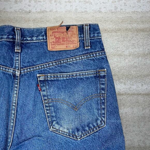 Vintage Levis 517 Jeans Bootcut Flared Fit Medium Wash Denim 100% Cotton 90s - Picture 3 of 6